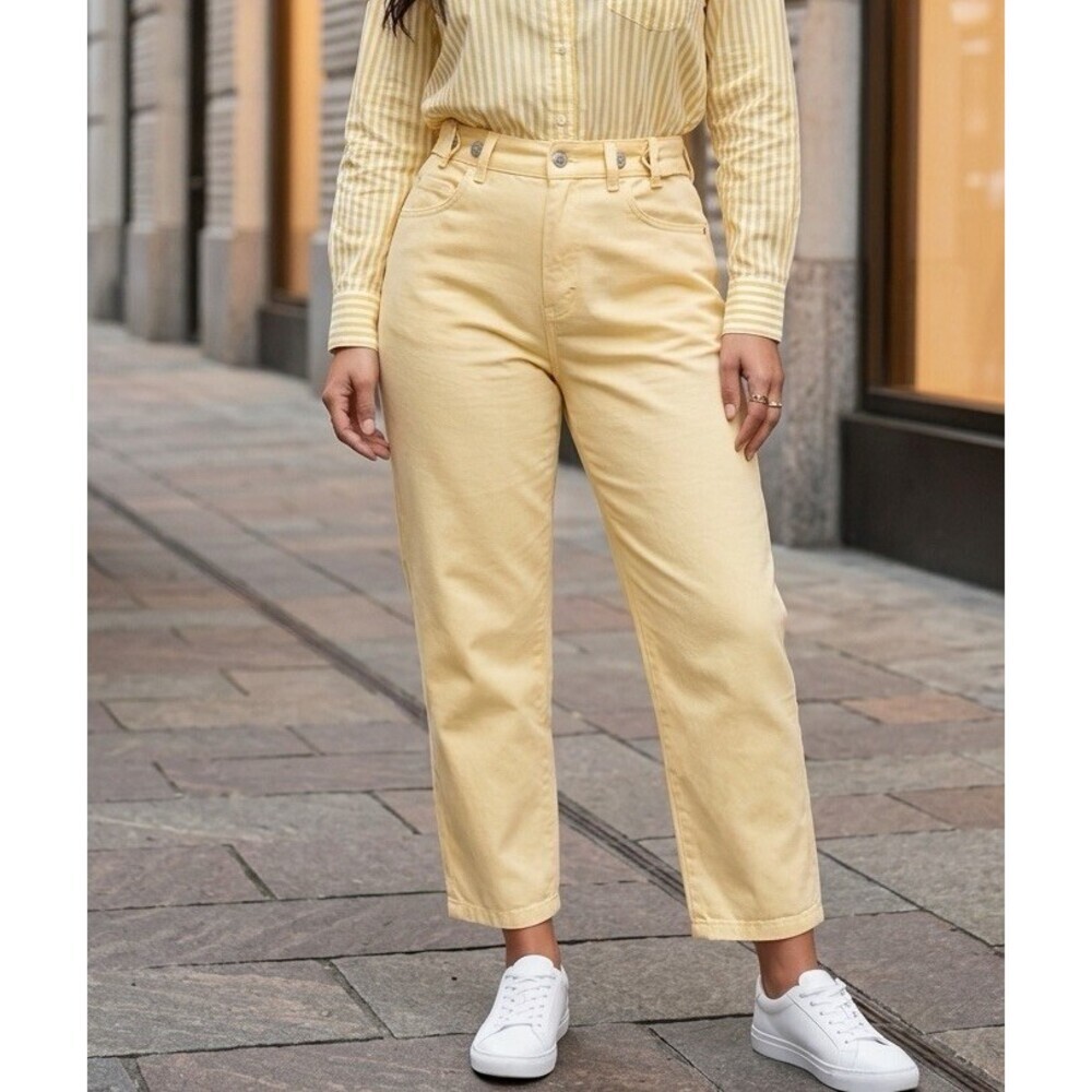 NWT  EDWIN Women’s Maiia Wide Leg Crop Trouser Jeans Lemonade - Size XS